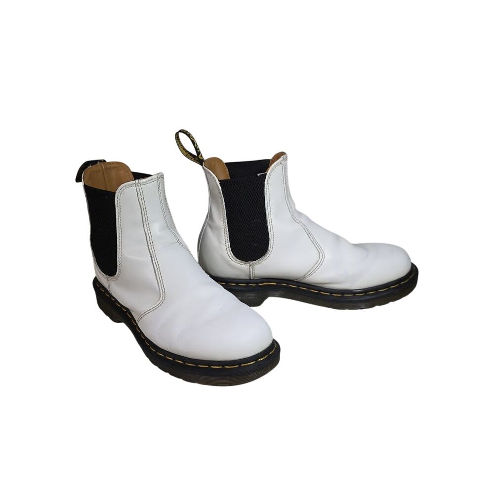 Dr. Martens 2976 White Smooth Leather Chelsea Boots Womens Size 7 Mens Size 6